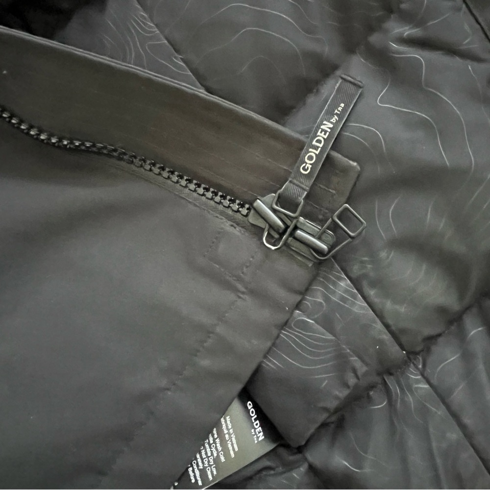 Aritzia Golden by TNA Haven Black Parka Coat with Faux Fur Hood size XS - Picture 11 of 16